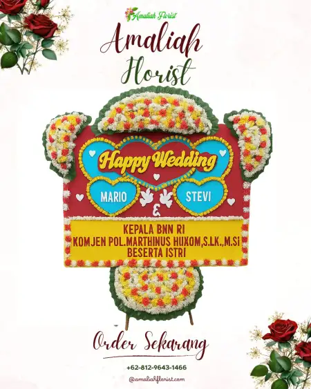 Papan Bunga Pernikahan Taman Cari